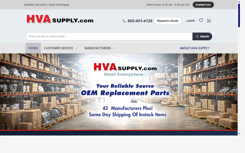 hvasupply.com — Magento 2 HVAC parts store